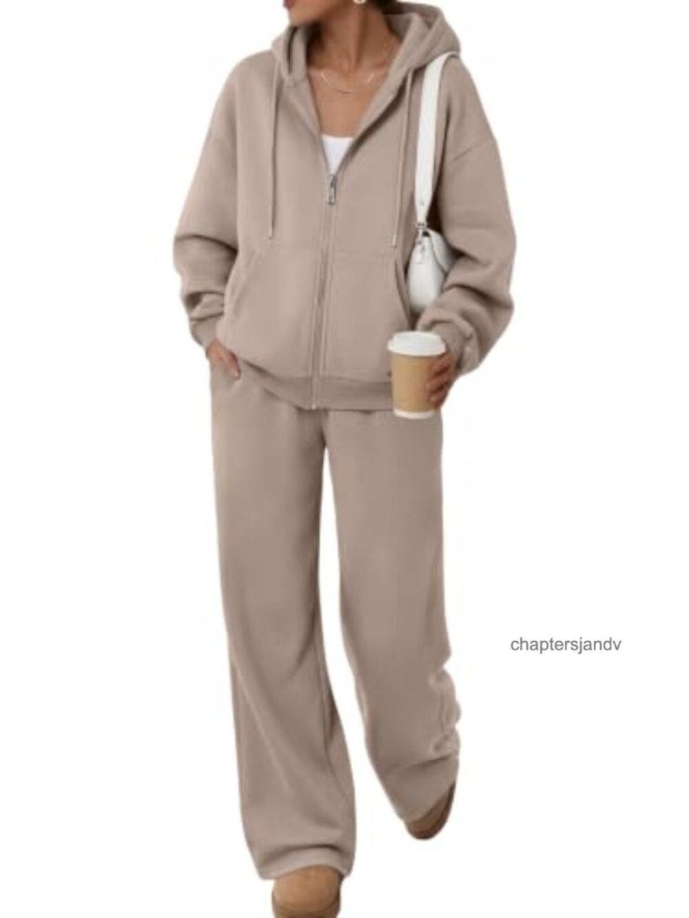 Trendy Queen Womens 2 Piece Zip Up Sweatsuit Fleece Lounge Set Oversized